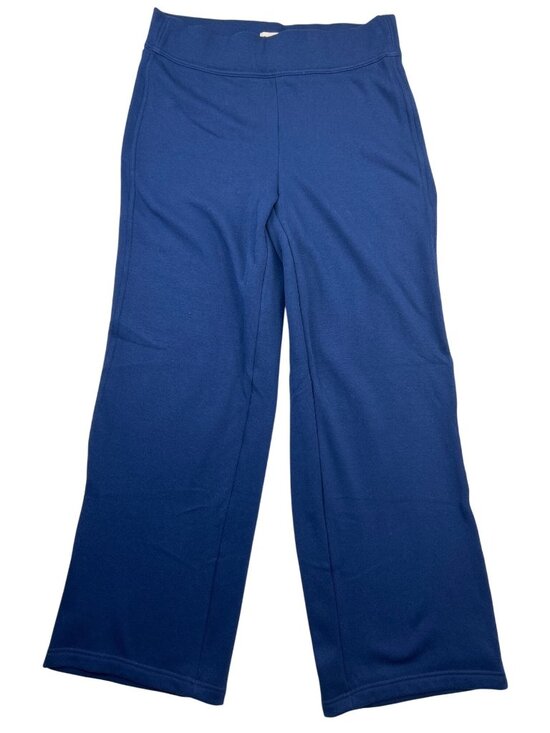 Lands' End Pants - Lands’ End Navy Blue Knit Wide Leg Sweatpants Women's L  Comfortable Pull-On